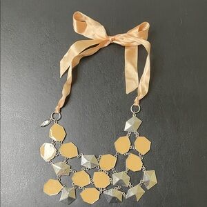 AIX geometric statement necklace with ribbon tie